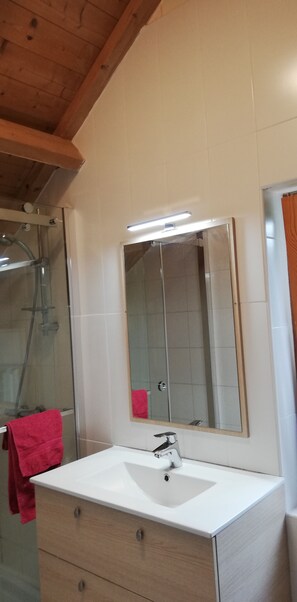 Shower, hair dryer