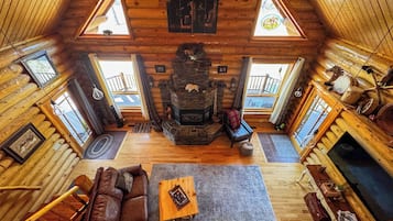 Smart TV, fireplace, video games, DVD player