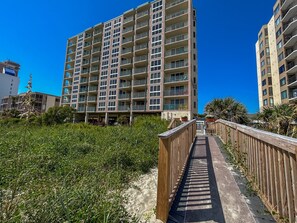Exterior - 2 bedroom oceanfront in Crescent Beach. Enclosed pool. (North Myrtle Beach)