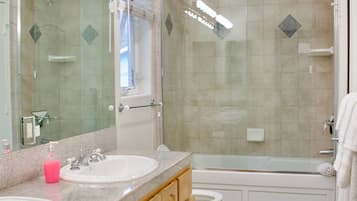 Hair dryer, towels, toilet paper