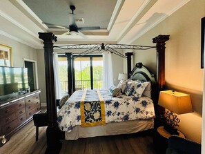 6 bedrooms, memory-foam beds, iron/ironing board, travel cot