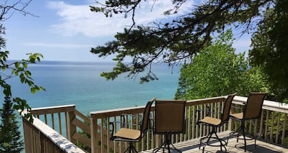 Lake Michigan Bluff Home on Tunnel of Trees with Game Room and Views
