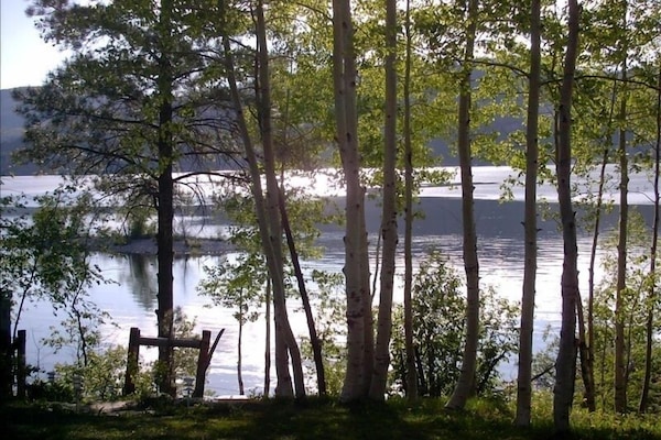 The stairs in the yard leading to the Lake's Edge.