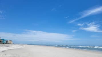 Beach nearby, sun loungers