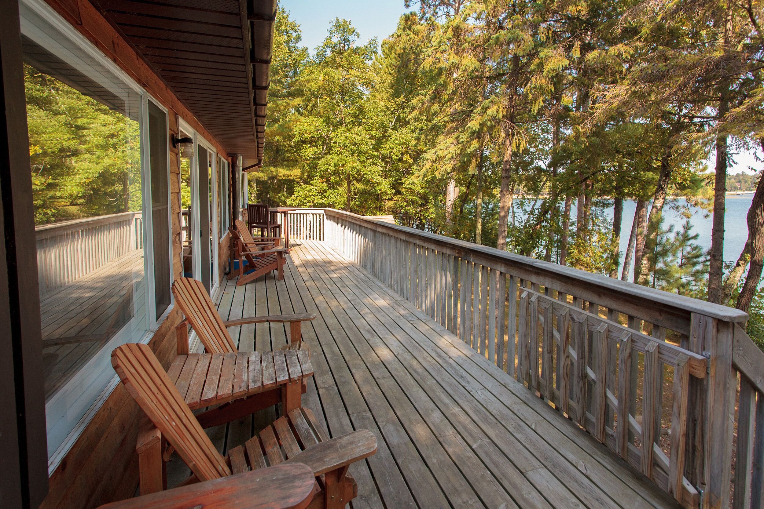 The decks wraps around 3/4 of the home and enjoy awesome outdoor dining space.