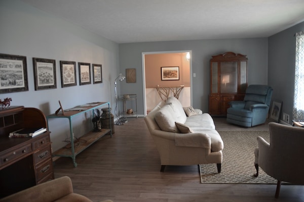 Front living room faces west for sunset view