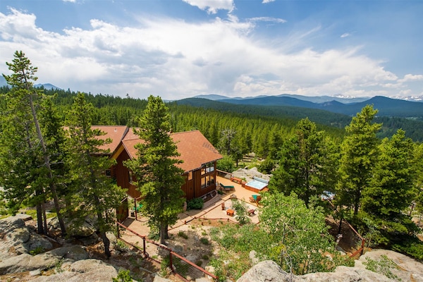 Summer Overview of Lodge, Garden and Hot Tub- VIEWS!