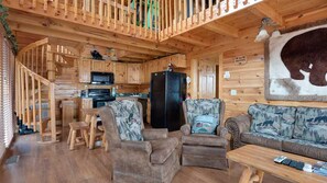 TV, fireplace, video games, DVD player