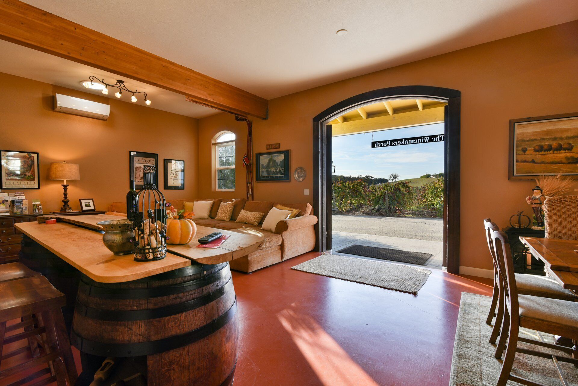 Winemakers Porch Home nestled in a vineyard