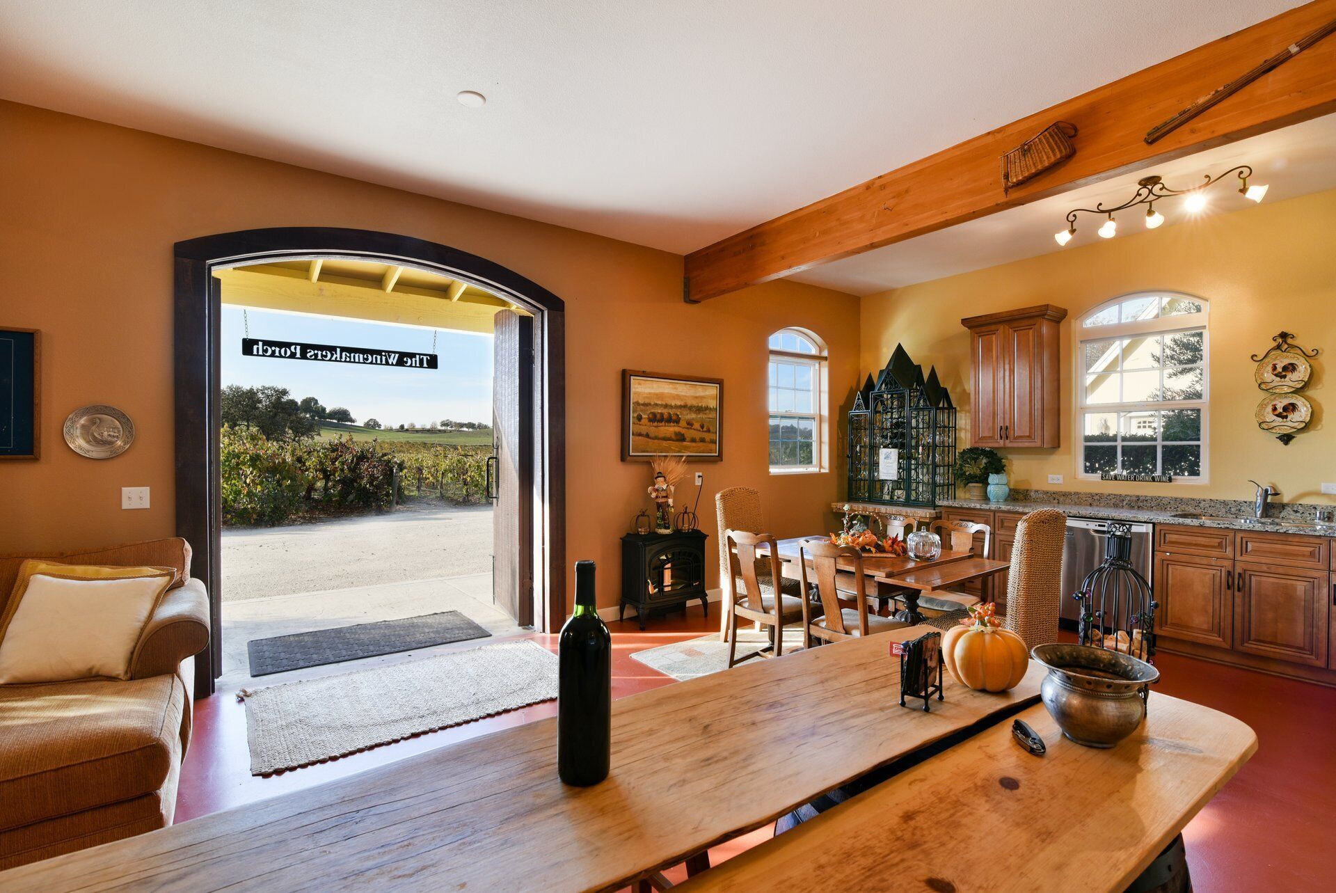 Winemakers Porch Home nestled in a vineyard