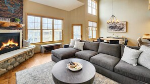 Flat-screen TV, fireplace, table football, offices