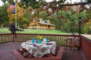 Enjoy a family meal on the huge sun deck 