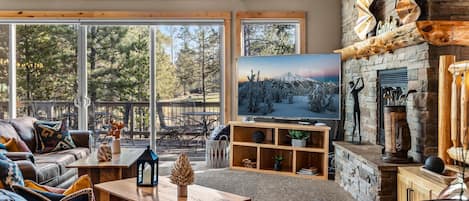 TV, fireplace, video games, offices