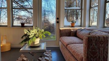 Télévision, cheminée, livres