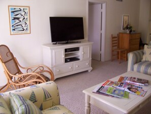 TV, DVD player, books