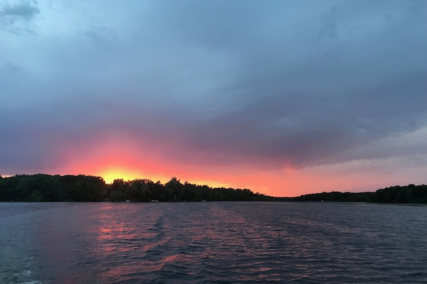 Sunrise on the Apple River Flowage from the dock