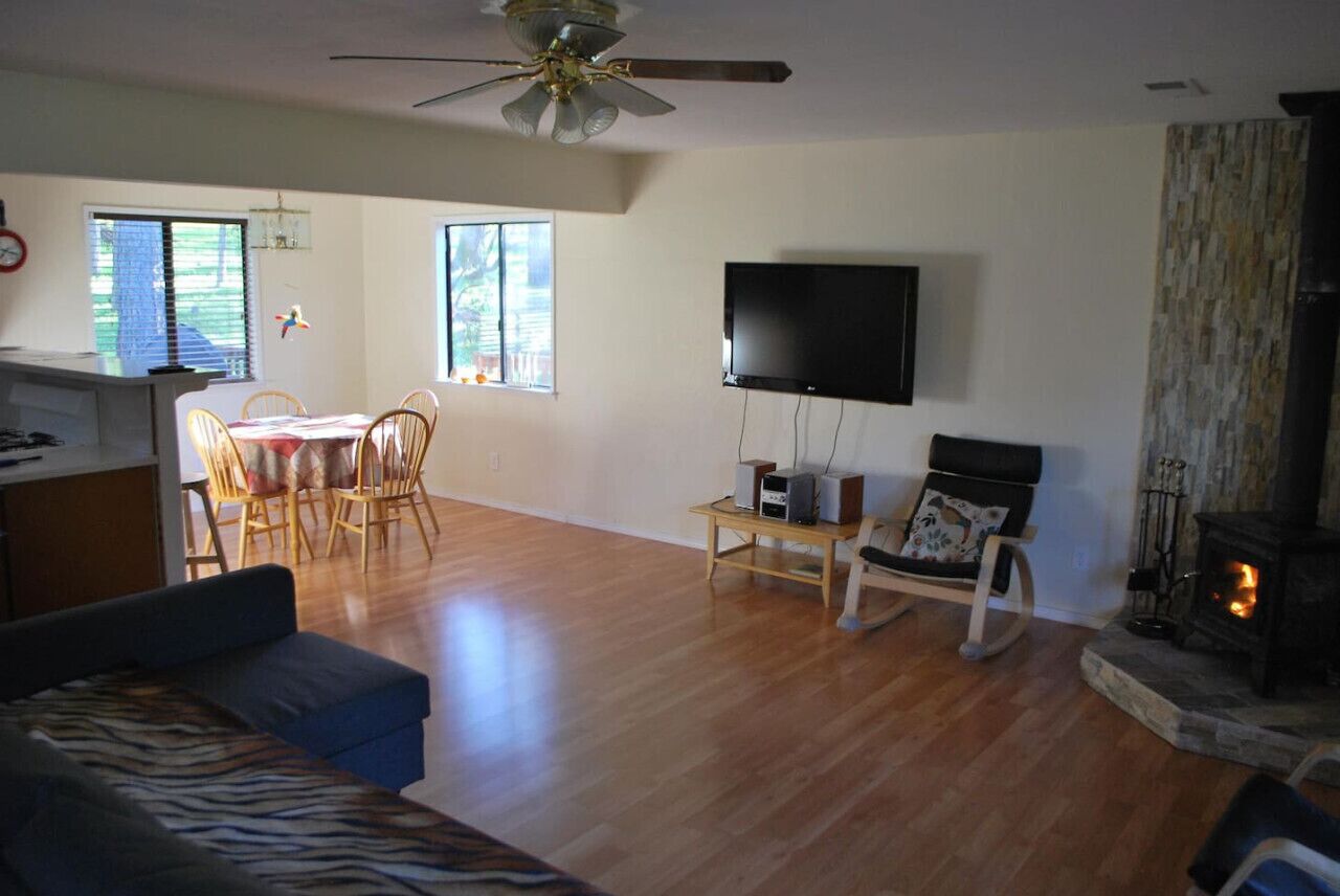 Een televisie, een open haard, Netflix en streamingdiensten