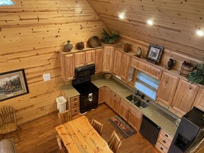 Fridge, microwave, dishwasher, coffee/tea maker