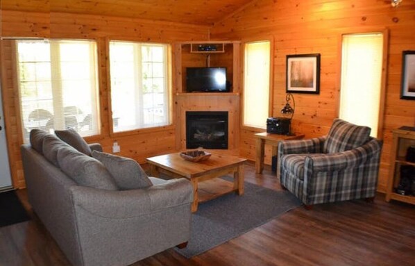 TV, fireplace, DVD player