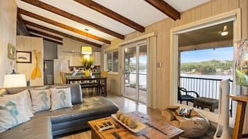 Smart TV, fireplace, video games, DVD player