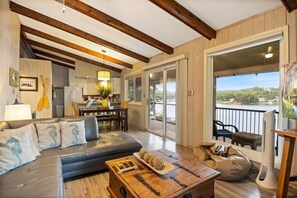 Smart TV, fireplace, video games, DVD player