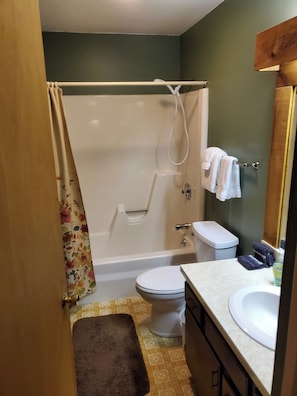 Ensemble douche/baignoire, sĂšche-cheveux, serviettes fournies, savon