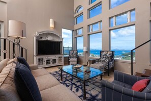 Living area - Jasmine Villa Gorgeous Kitchen with Great Views! (The Hills St. John)