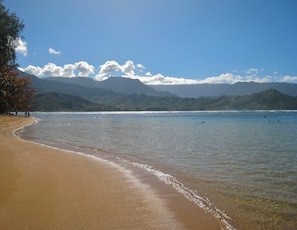 Una spiaggia nelle vicinanze, lettini da mare, teli da spiaggia