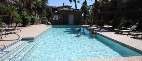 Outdoor pool, a heated pool