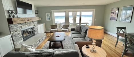 Smart TV, DVD player, books, video library