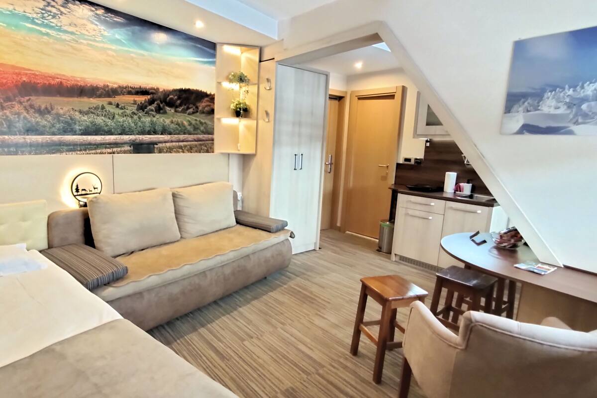 Deluxe Apartment, Mountain View | Busa memori, peti besi dalam bilik, katil bayi/kot (percuma) 