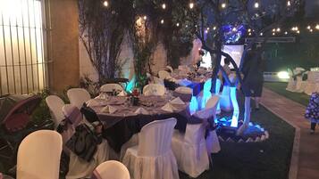 Outdoor banquet area