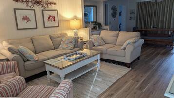 Smart TV, DVD player, books, stereo