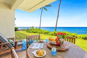 Outdoor dining - Poipu Shores 102A Shorebreak Lanai, Ground Floor U (Koloa)