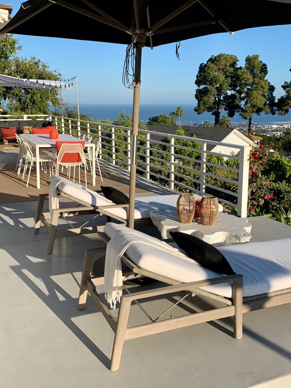 Outdoor dining - Sweeping Ocean and Harbor Views, Single Level, Quiet Location (Santa Barbara)