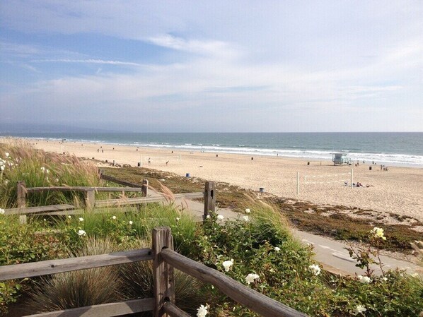 On the beach, beach towels