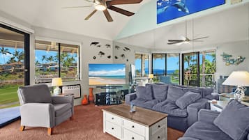 Smart TV, reproductor de DVD, libros y estéreo