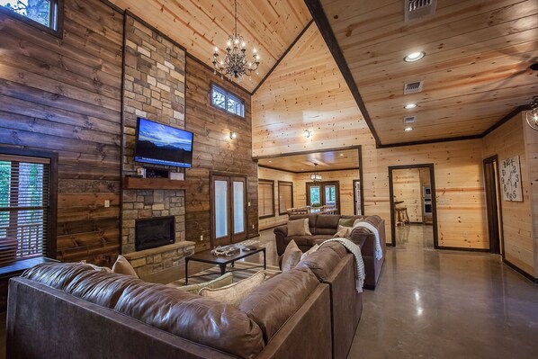 Fireplace, DVD player, ping pong