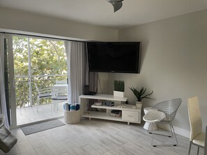 智能电视、DVD 播放器、书、影片库