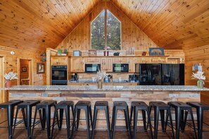 Fridge, microwave, oven, stovetop -  OPEN FOR '26 8 Bedrooms 8 Bath Double Kitchen, double hot tubs, sleeps up to 30 (Gatlinburg)