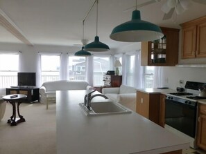 Smart TV, DVD player, books, video library