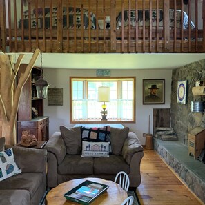 Smart TV, fireplace, video games, DVD player