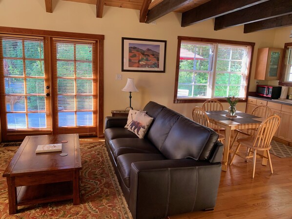 Fernseher, Kamin, DVD-Player, Bücher