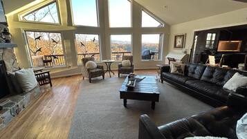 Smart TV, fireplace, table tennis, books