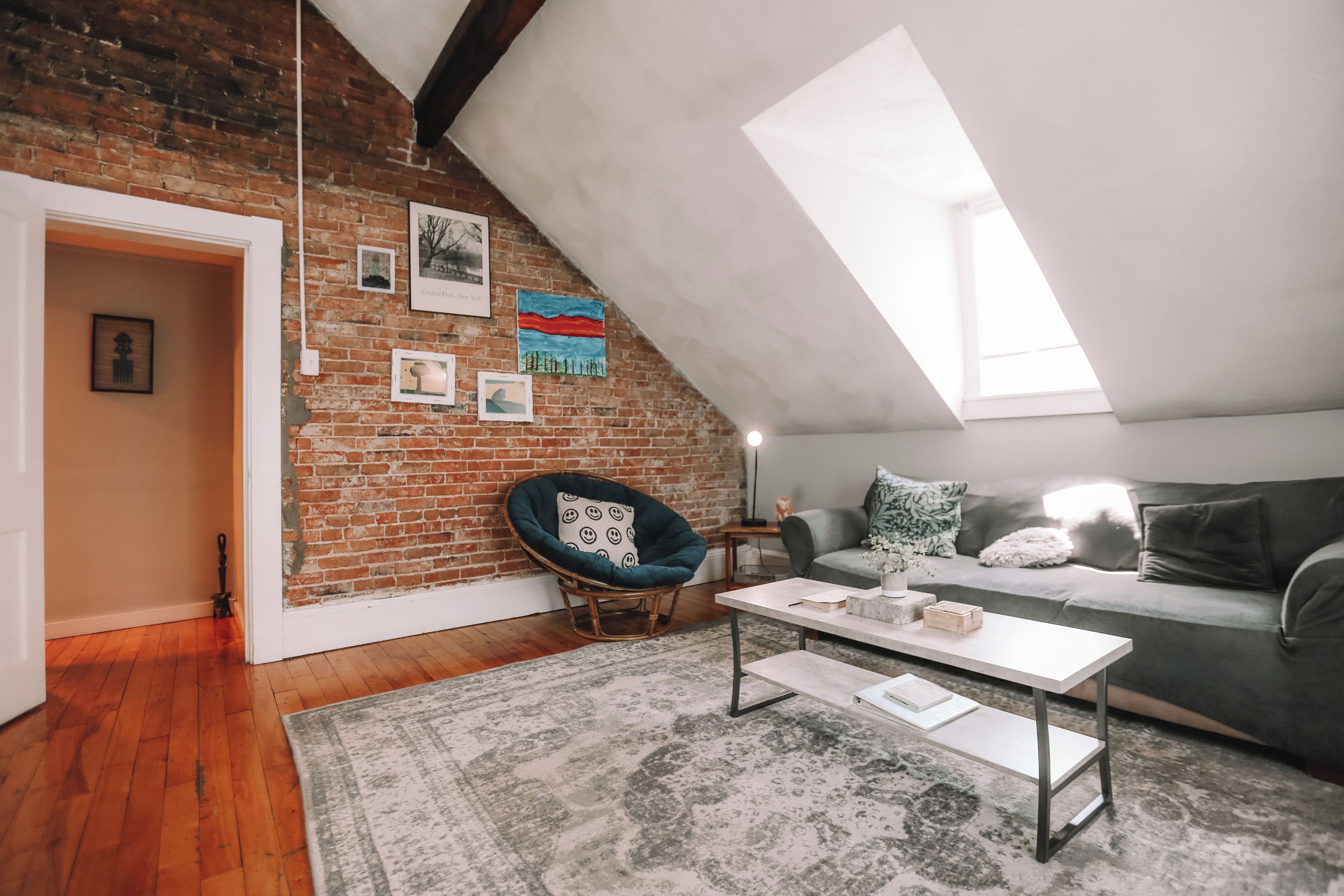 Smart TV, chimenea, reproductor de DVD y libros 