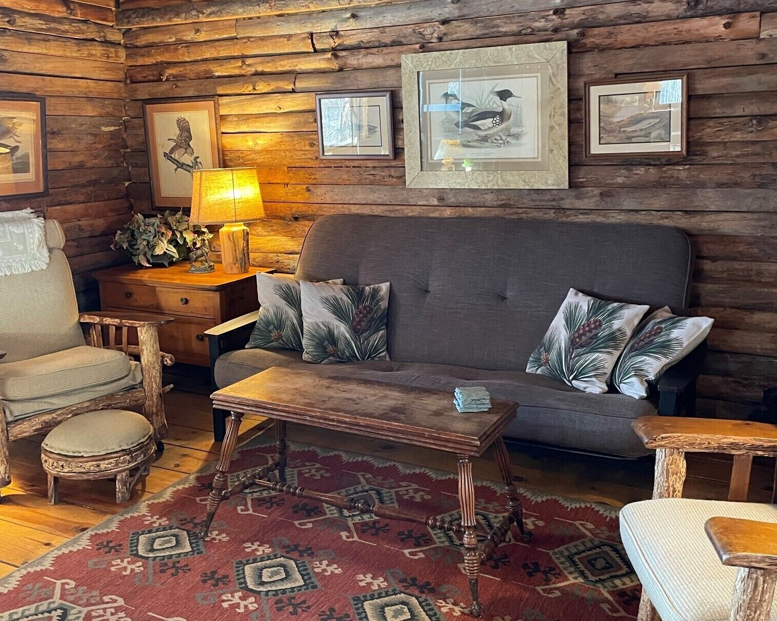 Charming Log Cabin on Private Pond Nestled in Woods.