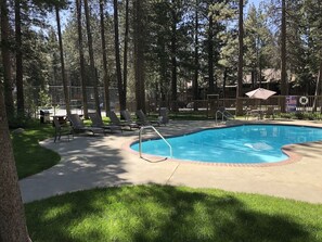 Outdoor pool, a heated pool - Renovated Condo, Close to Everything! 1bd/1bth Hot Tub, Sauna, Game Room (Mammoth Lakes)