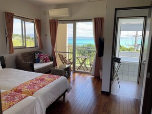 Habitación estándar con 2 camas individuales, vista al mar (201) | Wifi gratis 