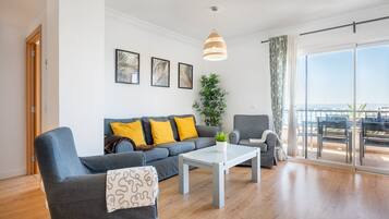 Een smart-tv, een open haard, een dvd-speler en boeken