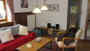 Fernseher, DVD-Player, Tischtennisplatte